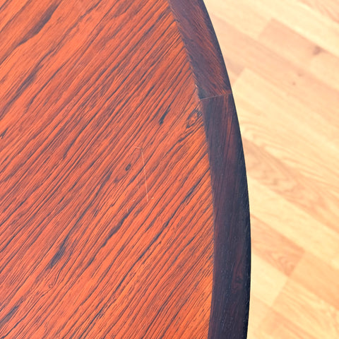 Danish round dining table in Santos rosewood