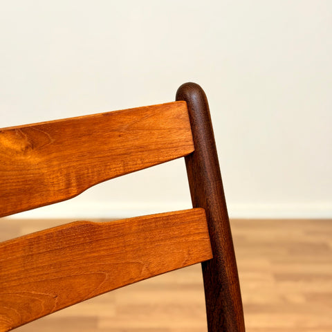 Danish set of 6 dining chairs in teak & walnut by Findahl