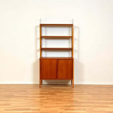 Swedish bookshelf in teak & beech by Bertil Fridhagen