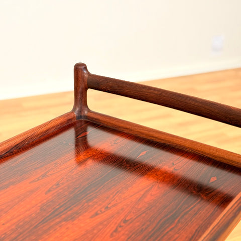 Danish serving trolley in Santos rosewood by Henning Korch for CFC Silkeborg