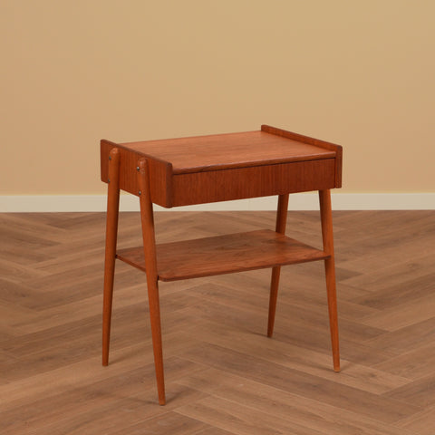 Swedish bedside table in teak by Carlström & Co Möbelfabrik