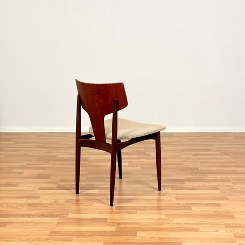 Danish dining chairs in teak and walnut