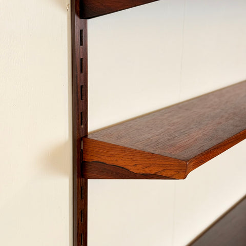Danish wall unit / shelving system in Santos rosewood by Kai Kristiansen, for FM Mobler