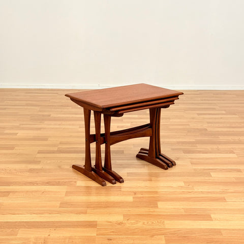 Danish set of nest of tables in teak