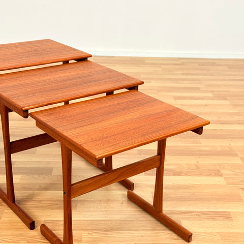 Danish set of nest of tables in teak