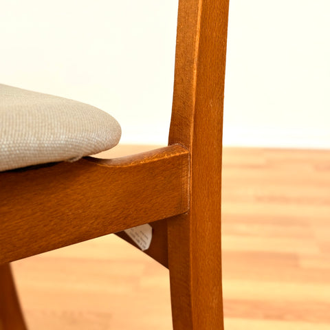 Danish set of 4 dining chairs in teak & beech