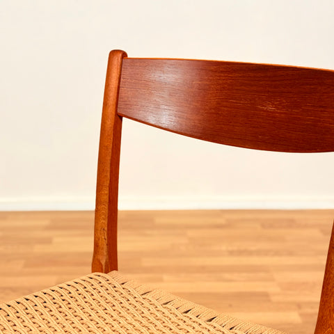 Swedish set of 4 dining chairs in teak & oak by DUX