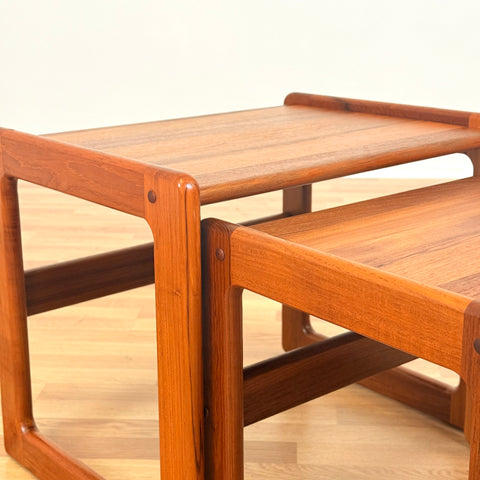 Danish nest of tables in solid teak