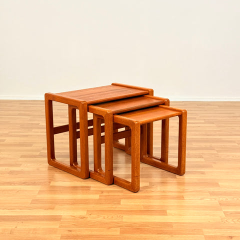 Danish set of nest of tables in teak