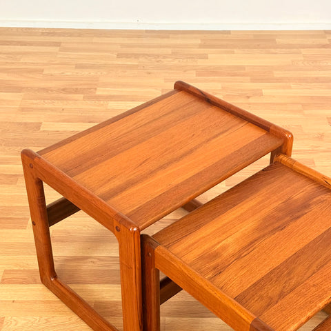 Danish nest of tables in solid teak