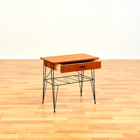 Swedish bedside table in teak
