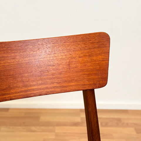 Set of 8 dining chairs in teak & beech, 1950s-60s, Denmark