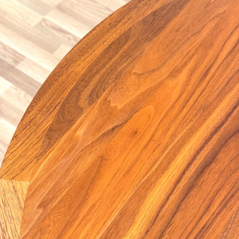 Swedish round dining table in walnut by Skaraborgs Mobelindustri