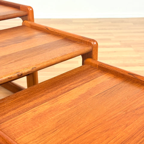 Danish nest of tables in solid teak