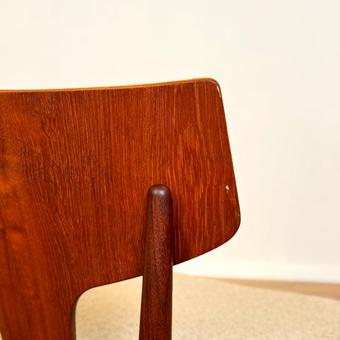 Danish dining chairs in teak and walnut