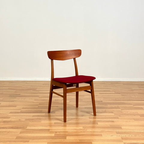 Danish set of 6 dining chairs in teak & beech by Findahl
