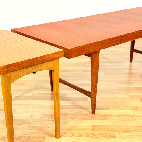 Danish coffee table with 2 folding tables in teak