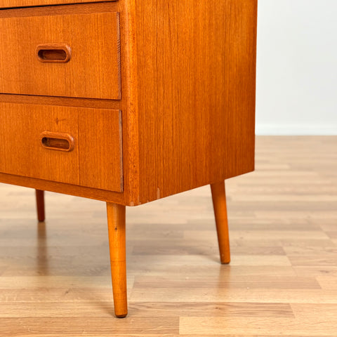 Chest of 4 drawers in teak & beech, Sweden