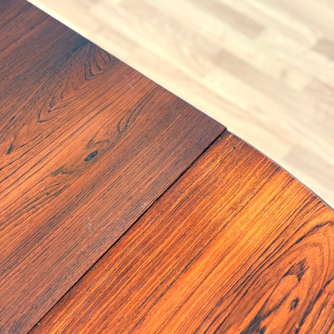 Danish round dining table in Santos rosewood
