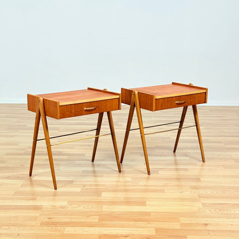 Swedish bedside tables in teak