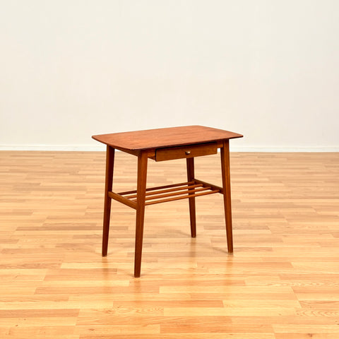 Danish bedside table in teak & beech