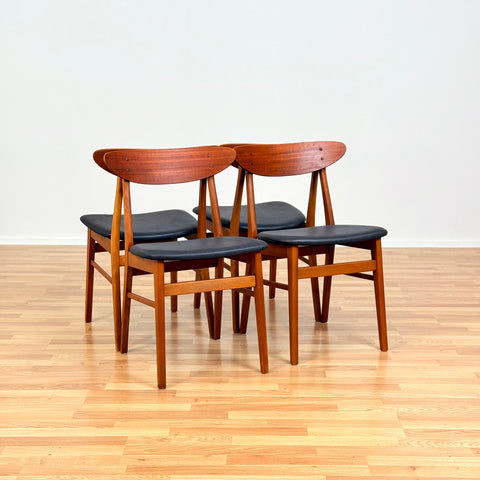Danish dining chairs in teak & beech by Farstrup, model "210"
