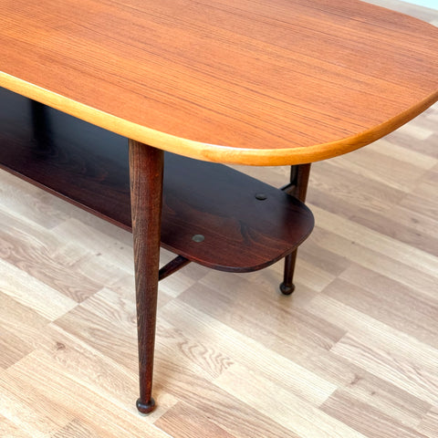 Danish coffee table in teak & oak