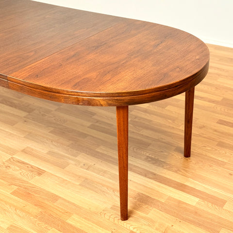 Swedish oval dining table in walnut by Skaraborgs Mobelindustri in Tibro