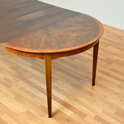 Swedish round dining table in walnut & beech