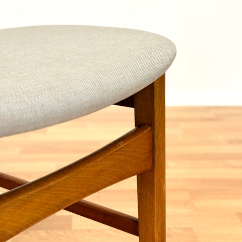 Danish set of 4 dining chairs in teak & beech