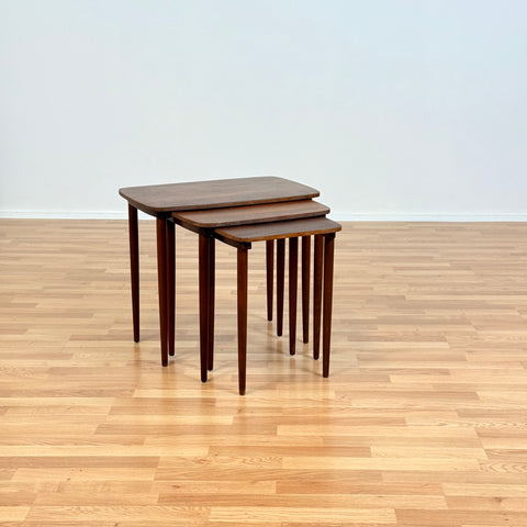 Danish set of nest of tables in teak & beech