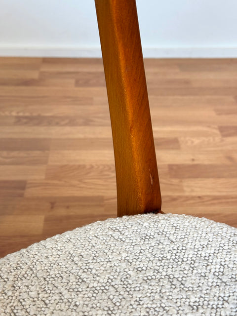 Danish set of 6 dining chairs in beech & teak by Farstrup