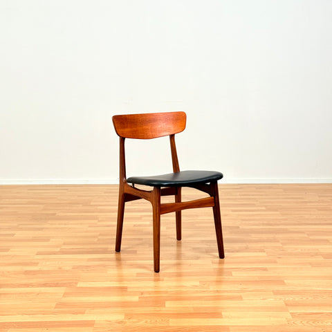 Danish set of 8 dining chairs in teak & walnut by Schiønning & Elgaard