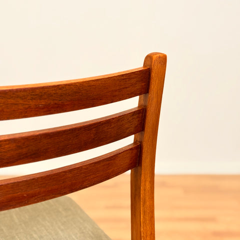 Danish set of 4 dining chairs in teak & beech