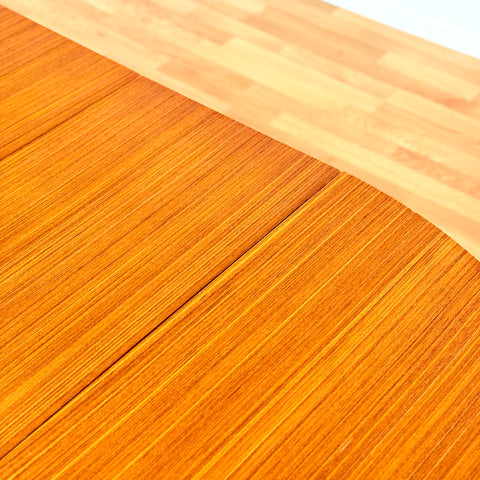 Swedish round dining table in teak & beech
