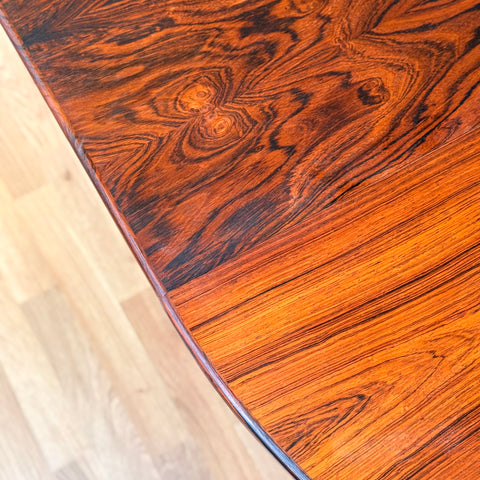 Danish round dining table in Santos rosewood