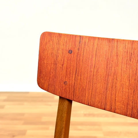 Danish set of 4 dining chairs in teak & beech