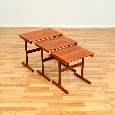 Danish set of nest of tables in teak