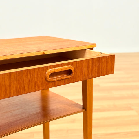 Swedish bedside table in teak by Björkås Möbelfabrik