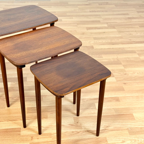 Danish set of nest of tables in teak & beech