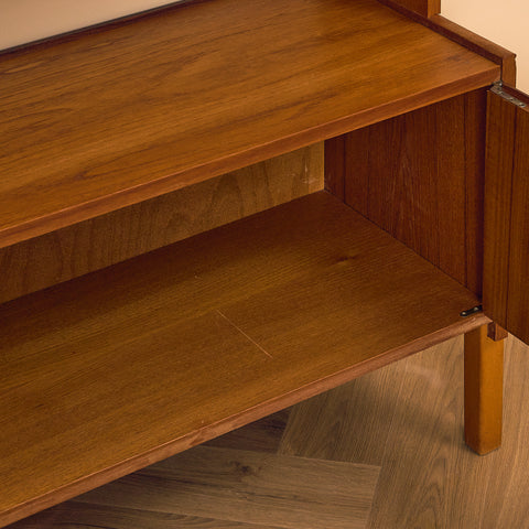 Swedish polyform shelving system in teak