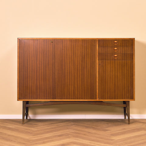 Swedish highboard in mahogany and beech