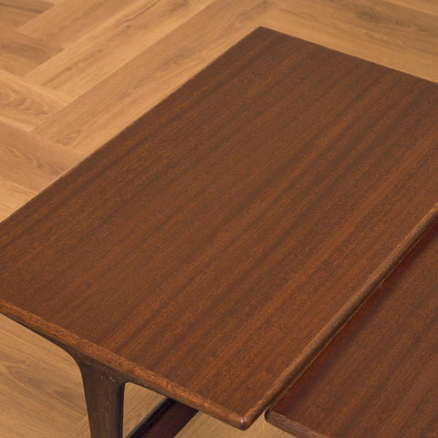 Danish set of nest of tables in mahogany