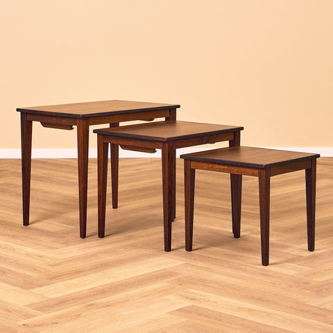 Danish set of nest of tables in Santos rosewood