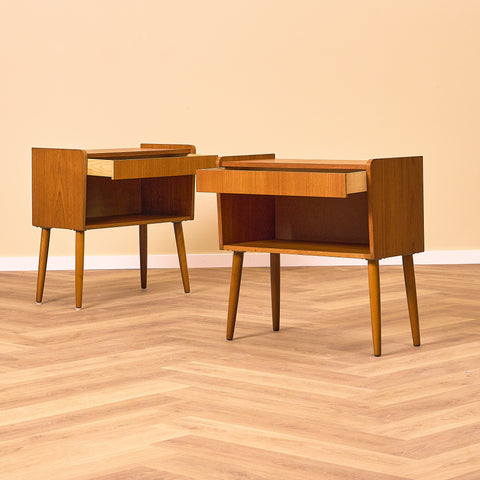 Swedish bedside tables in teak