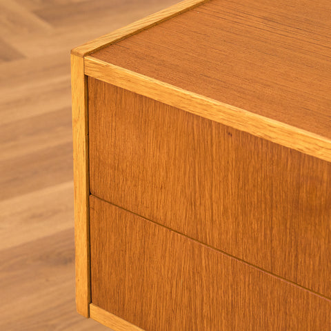 Swedish side table in teak & oak