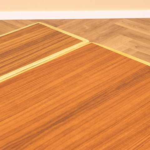 Swedish extendable coffee table in teak and beech