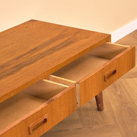 Swedish side table in teak and beech