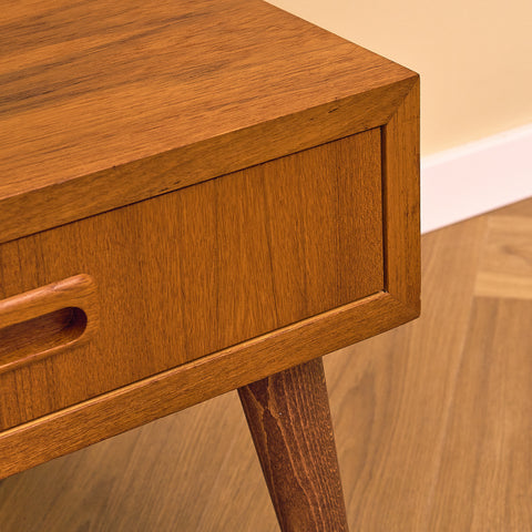 Swedish side table in teak and beech