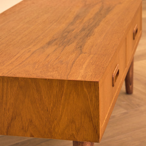 Swedish side table in teak and beech